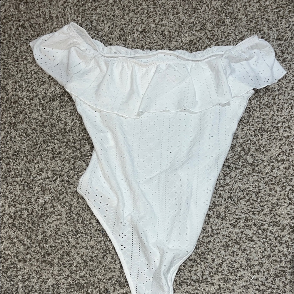 SHEIN White Off-Shoulder Bodysuit